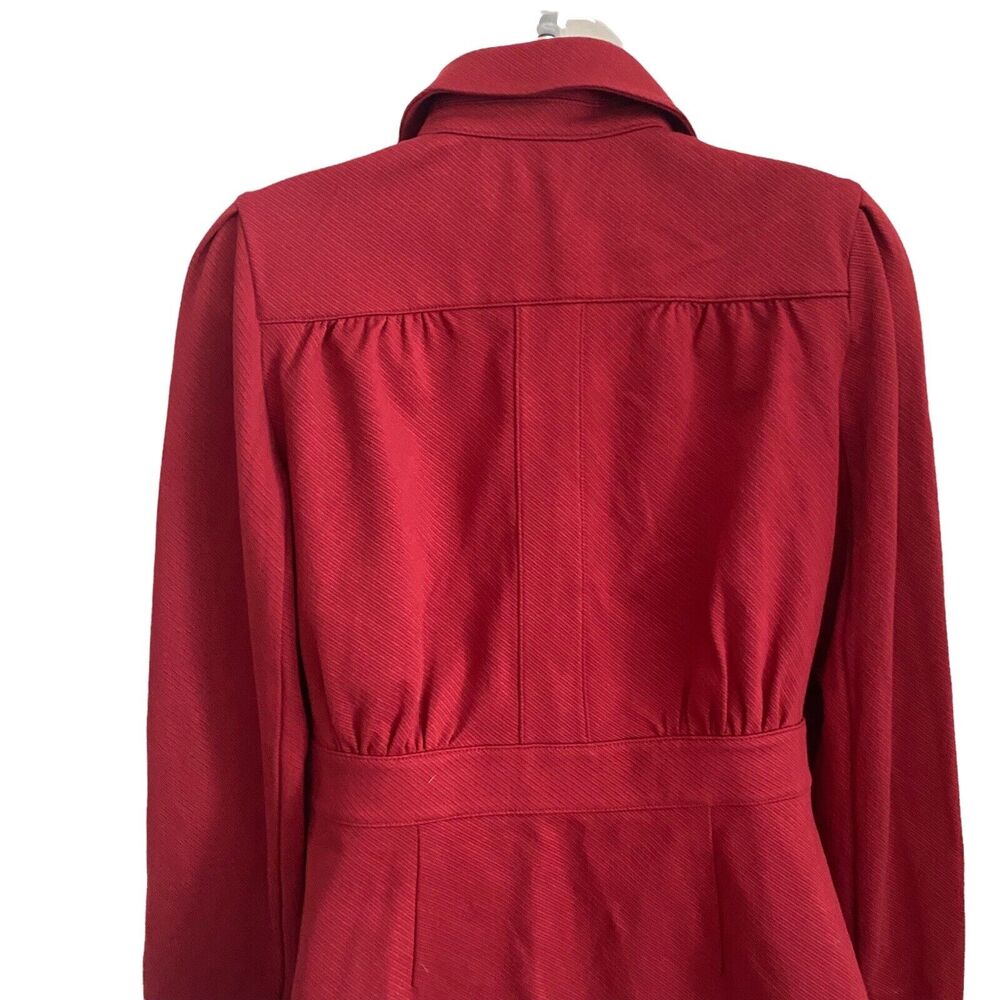 Cabi Small Jacket Snap Button Front Red Textured Collared Pockets - Picture 11 of 11